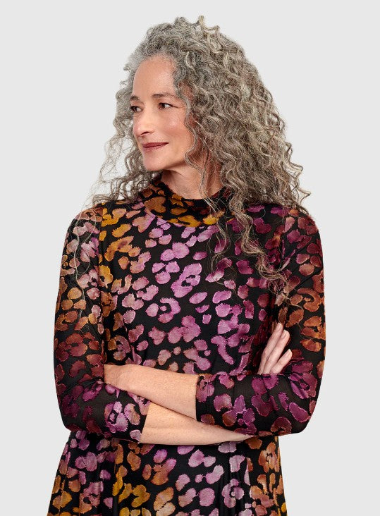 Alembika After Dark - Ember Mockneck Cocoon Dress, Bloom