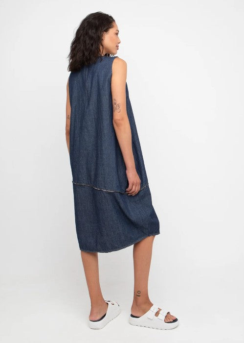 Ozai N Ku Hyph Relaxed Cocoon Dress, Denim Final Sale Item