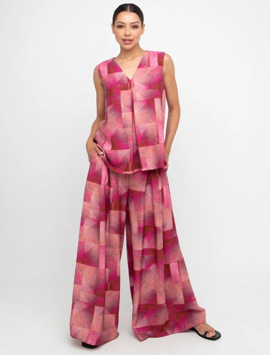 Ozai N Ku Thera A-line Tank Top, Geo Pink Final Sale Item