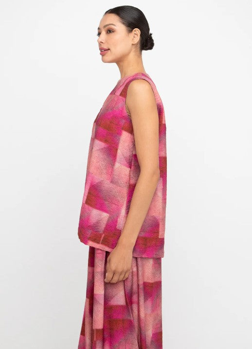 Ozai N Ku Thera A-line Tank Top, Geo Pink Final Sale Item