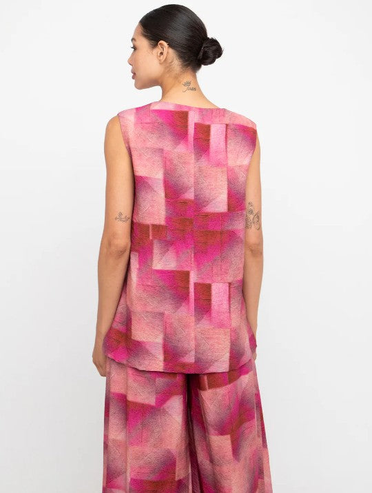 Ozai N Ku Thera A-line Tank Top, Geo Pink Final Sale Item