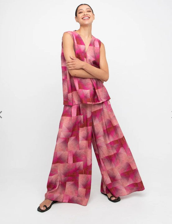 Ozai N Ku Thera A-line Tank Top, Geo Pink Final Sale Item