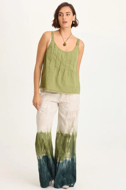 Wearables By XCVI - Hedley Gauze/Jersey Box Pleat Tank
