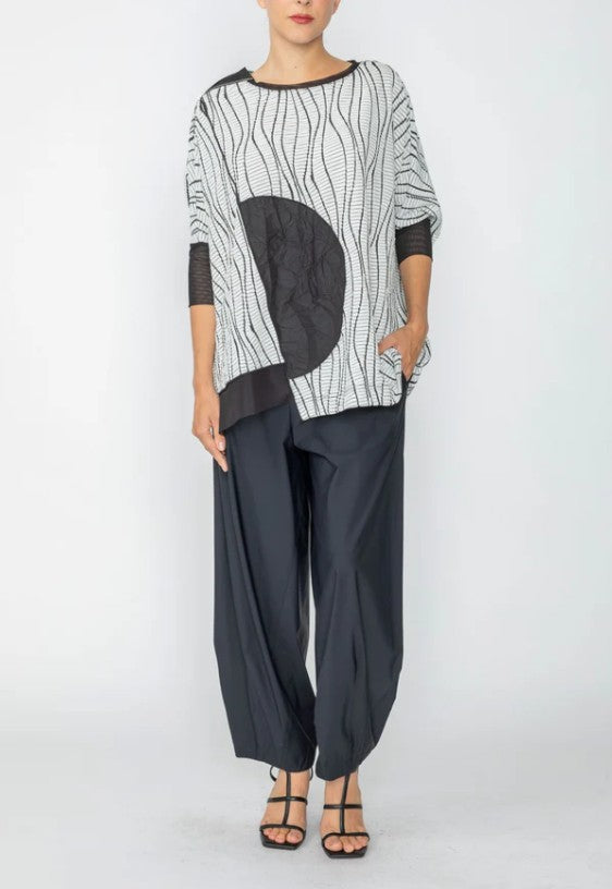 IC Collection - TOP WITH MESH SLEEVE ASYMMETRICAL