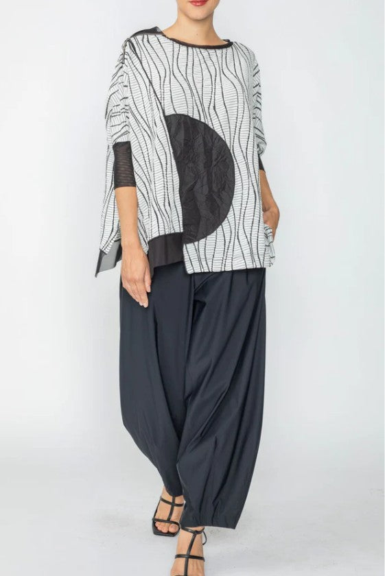 IC Collection - TOP WITH MESH SLEEVE ASYMMETRICAL