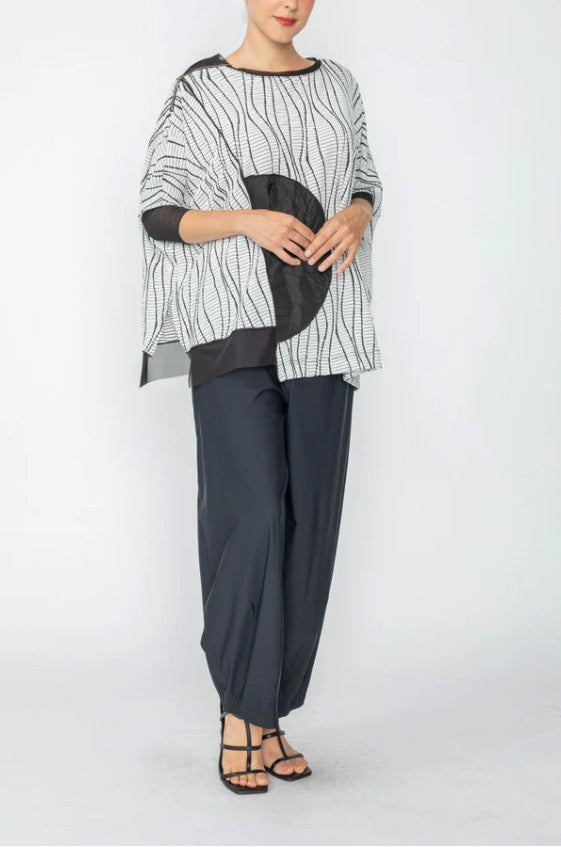 IC Collection - TOP WITH MESH SLEEVE ASYMMETRICAL