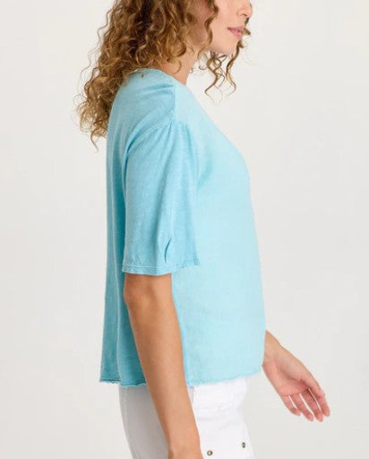 XCVI - Esti Linen Short Sleeve Tee