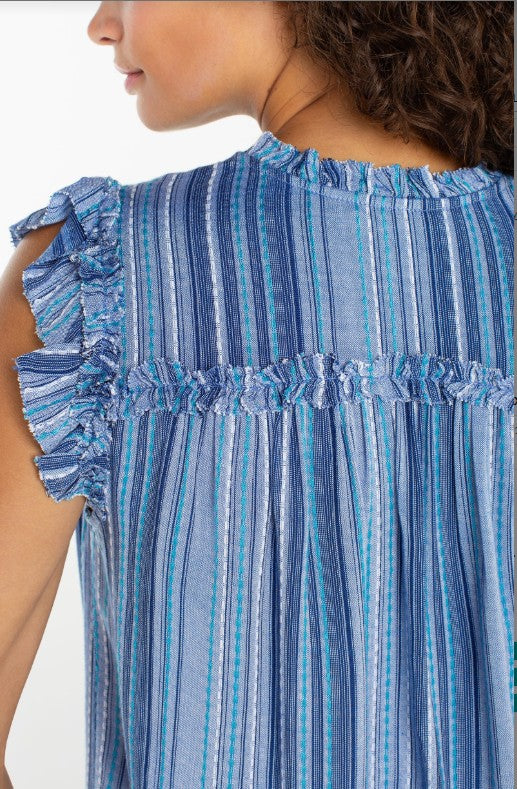 Liverpool Clothing - Flutter slv ruffled woven top