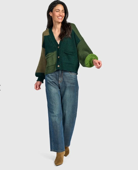 Alembika Clothing - Carnival Chunky Cardigan, Pine