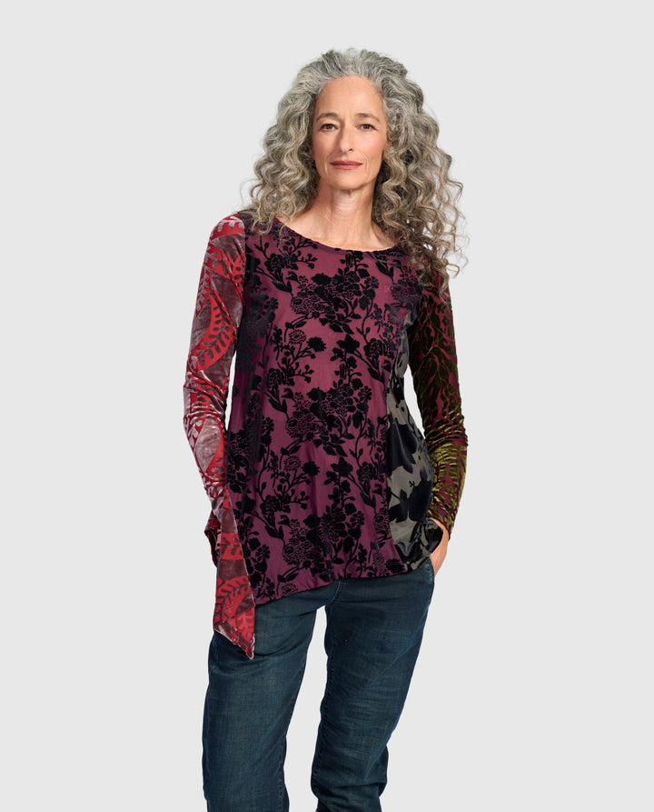 Alembika Tops - Wren Asymmetrical Top, Wine Multi