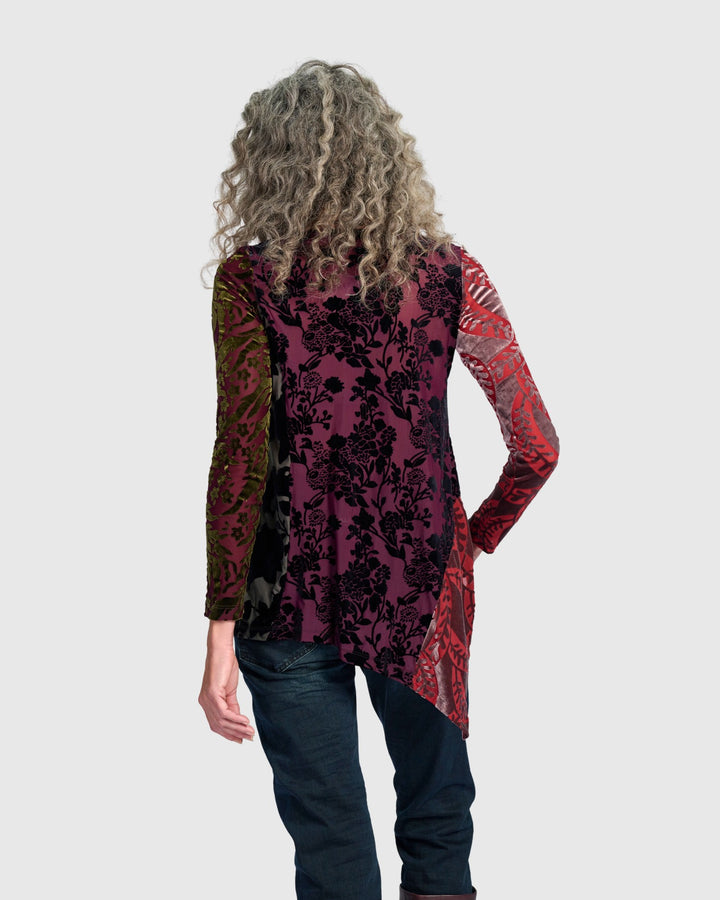 Alembika Tops - Wren Asymmetrical Top, Wine Multi