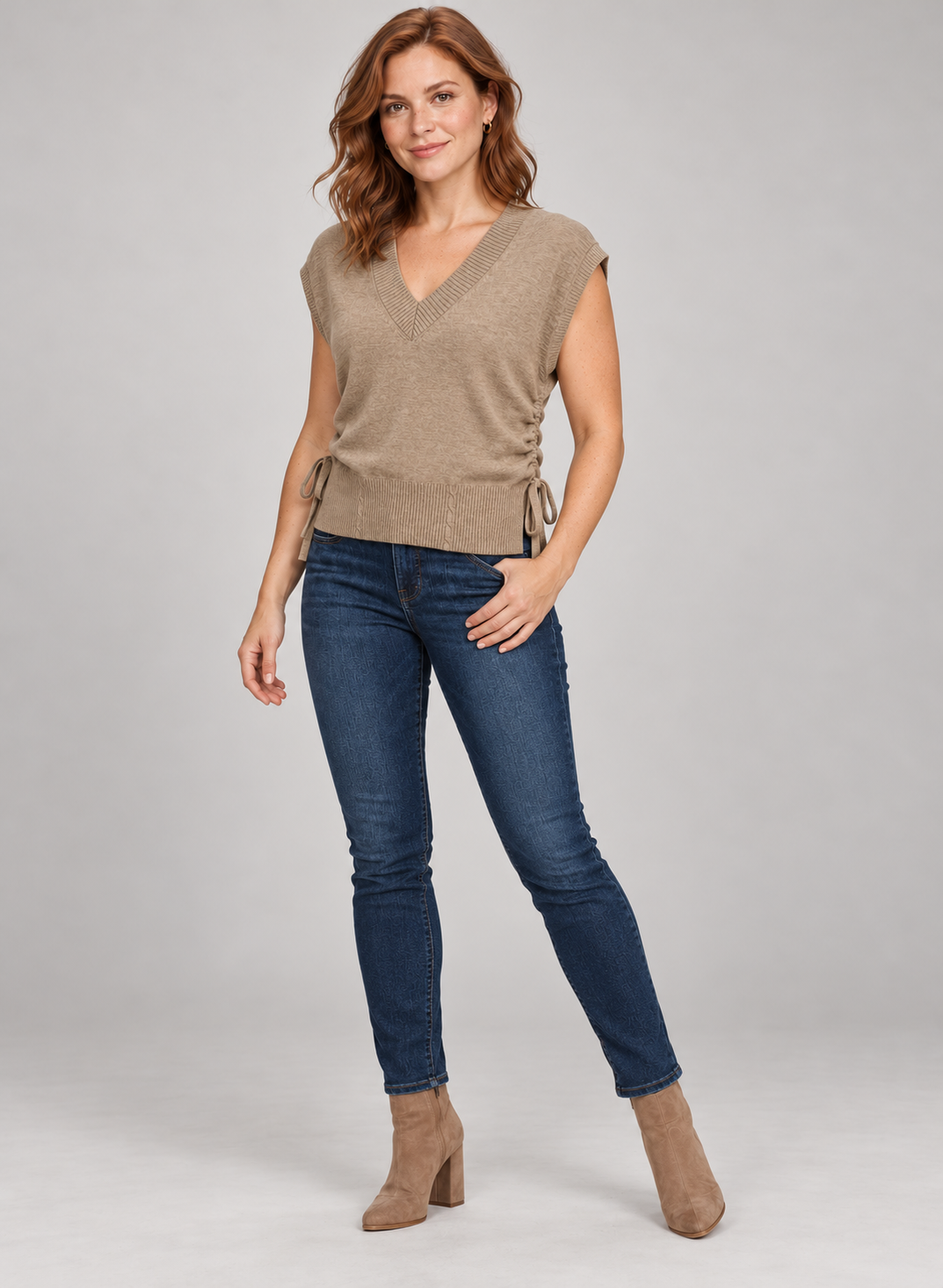 Liverpool Clothing - V-neck Dolman Sweater W/ Ties