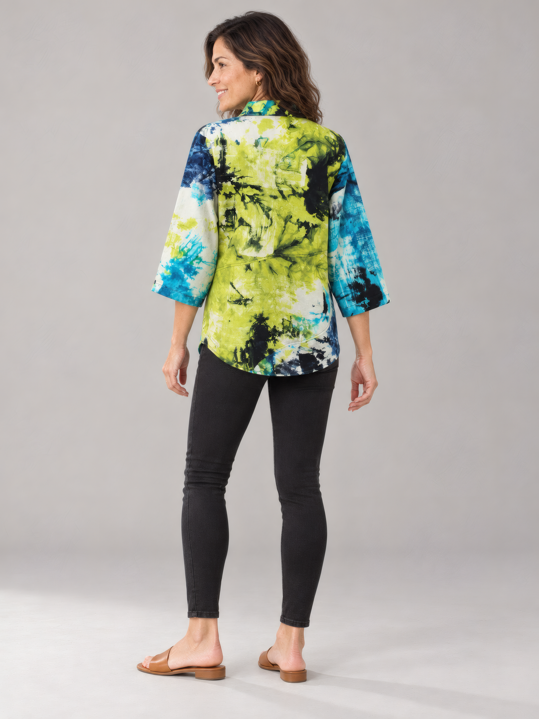 Adverb Short Enough in Multi, back view on model