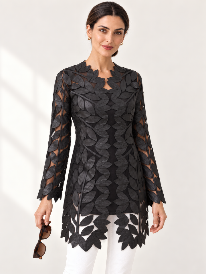 Belgin Francis Nisantasi Tunic in Black, front view on model