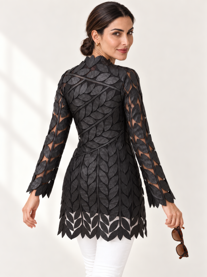 Belgin Francis Nisantasi Tunic in Black, back view on model