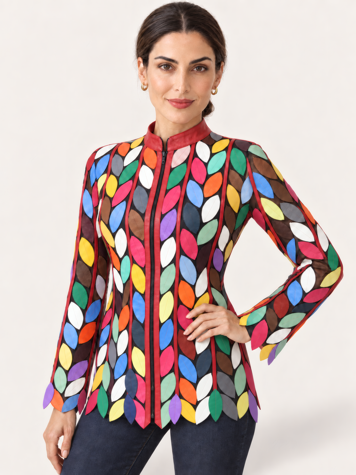 Belgin Francis Regular Leaf Jacket in Multi, front view on model