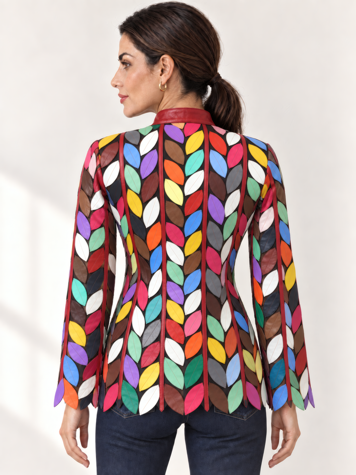 Belgin Francis Regular Leaf Jacket in Multi, back view on model