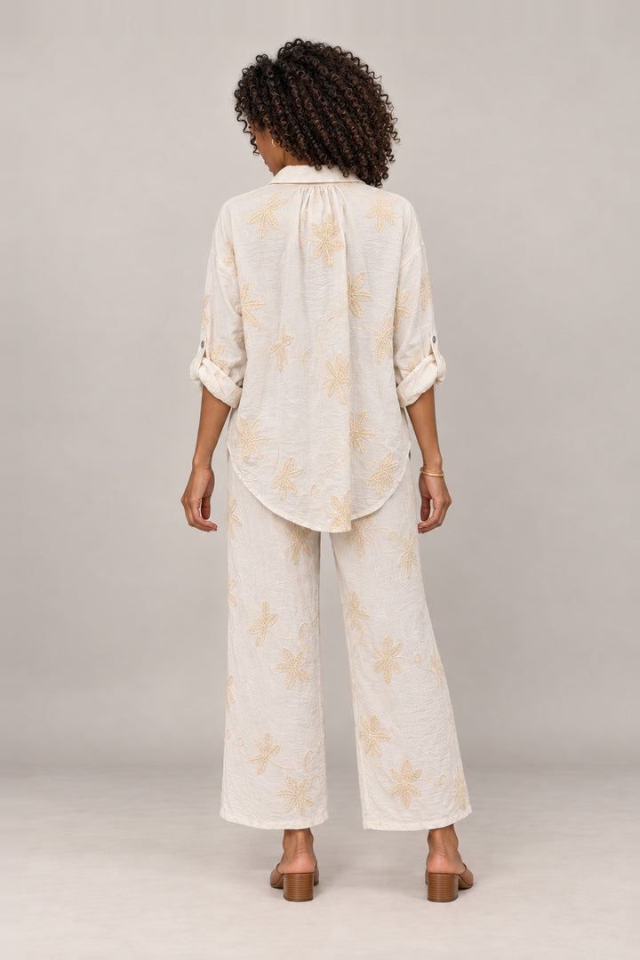 Boutique Karma Pantset in Beige, back view on model