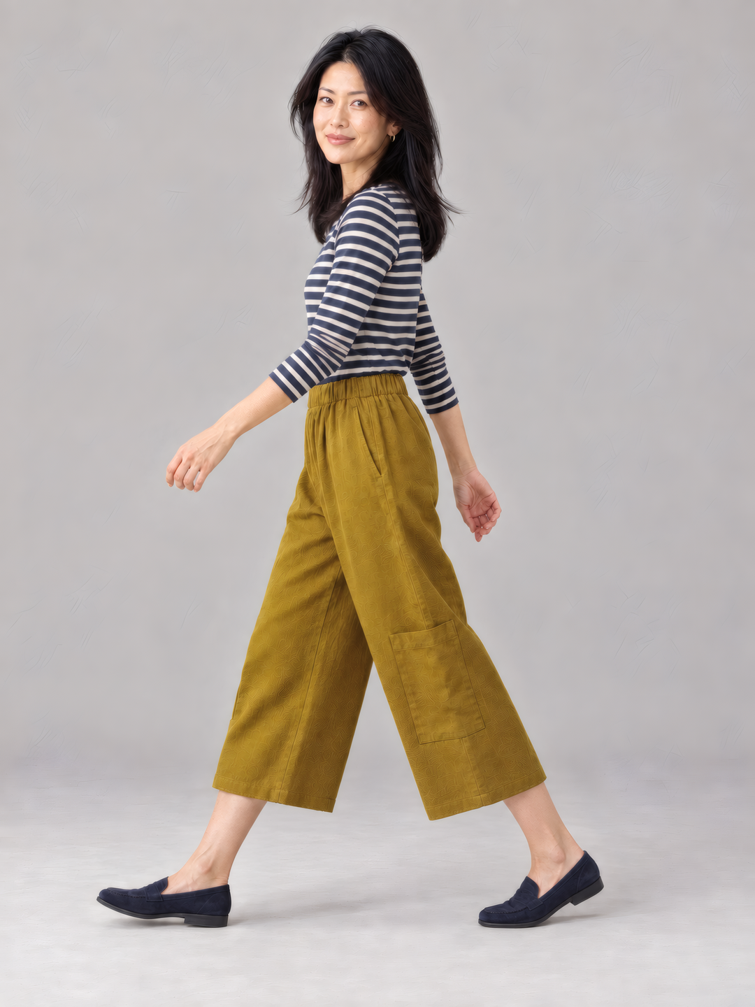 Bryn Walker Heavy Linen Casbah Pant in Honeycomb, side view on model
