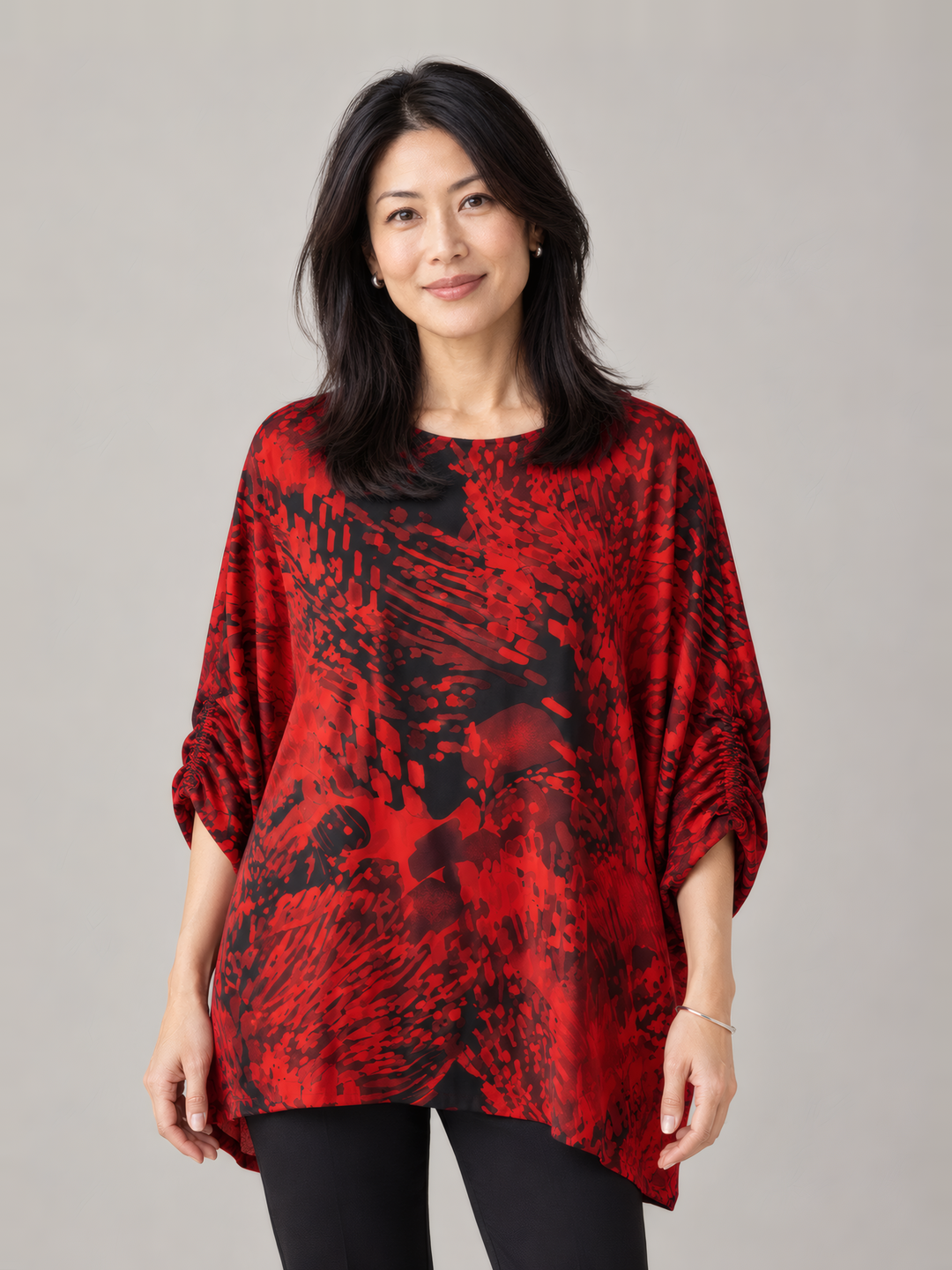 Bryn Walker Wilder Tunic in Hawthorn, front view on model