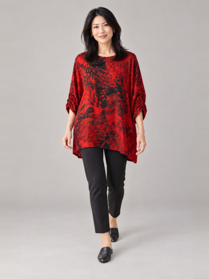 Bryn Walker Wilder Tunic in Hawthorn, full outfit on model