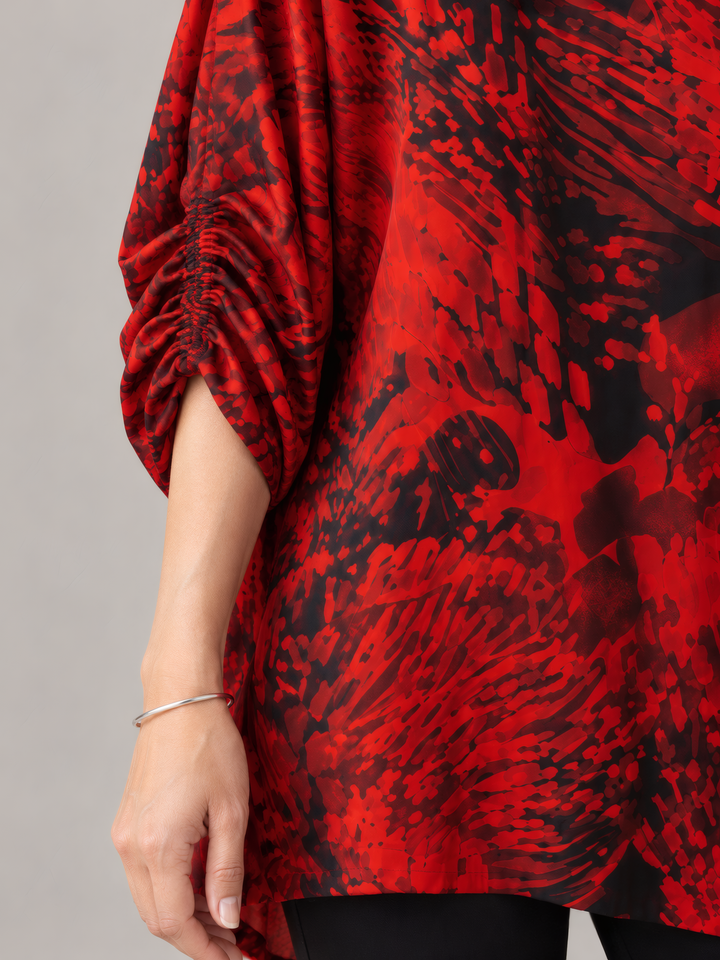 Bryn Walker Wilder Tunic in Hawthorn, close up of the fabric and details