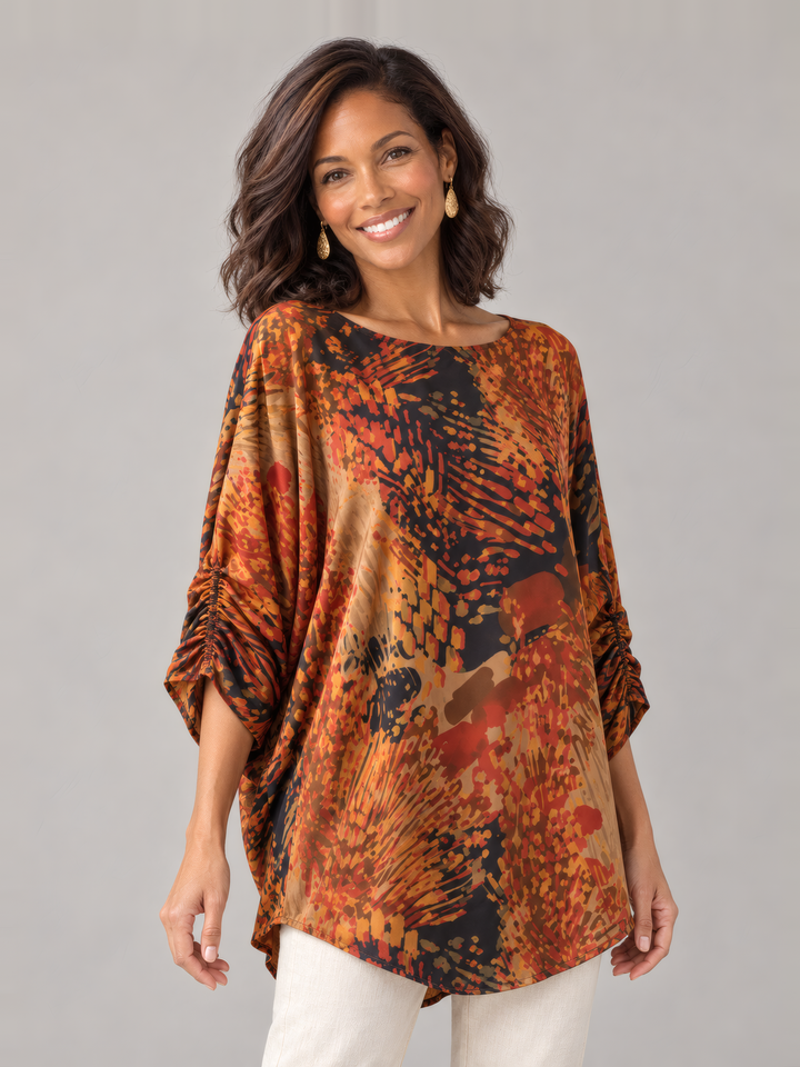 Bryn Walker Wilder Tunic in Lune, front view on model