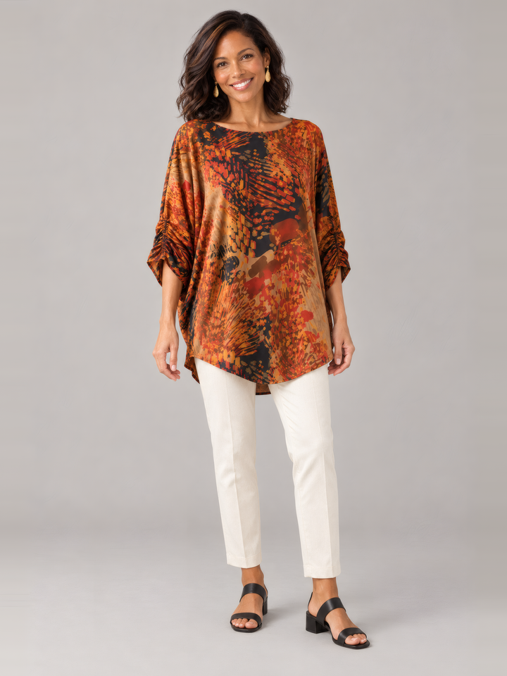 Bryn Walker Wilder Tunic in Lune, full outfit on model