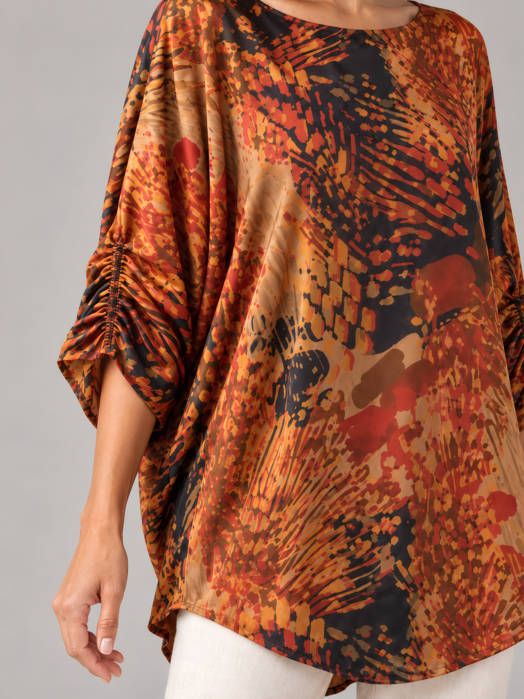 Bryn Walker Wilder Tunic in Lune, close up of the fabric and details