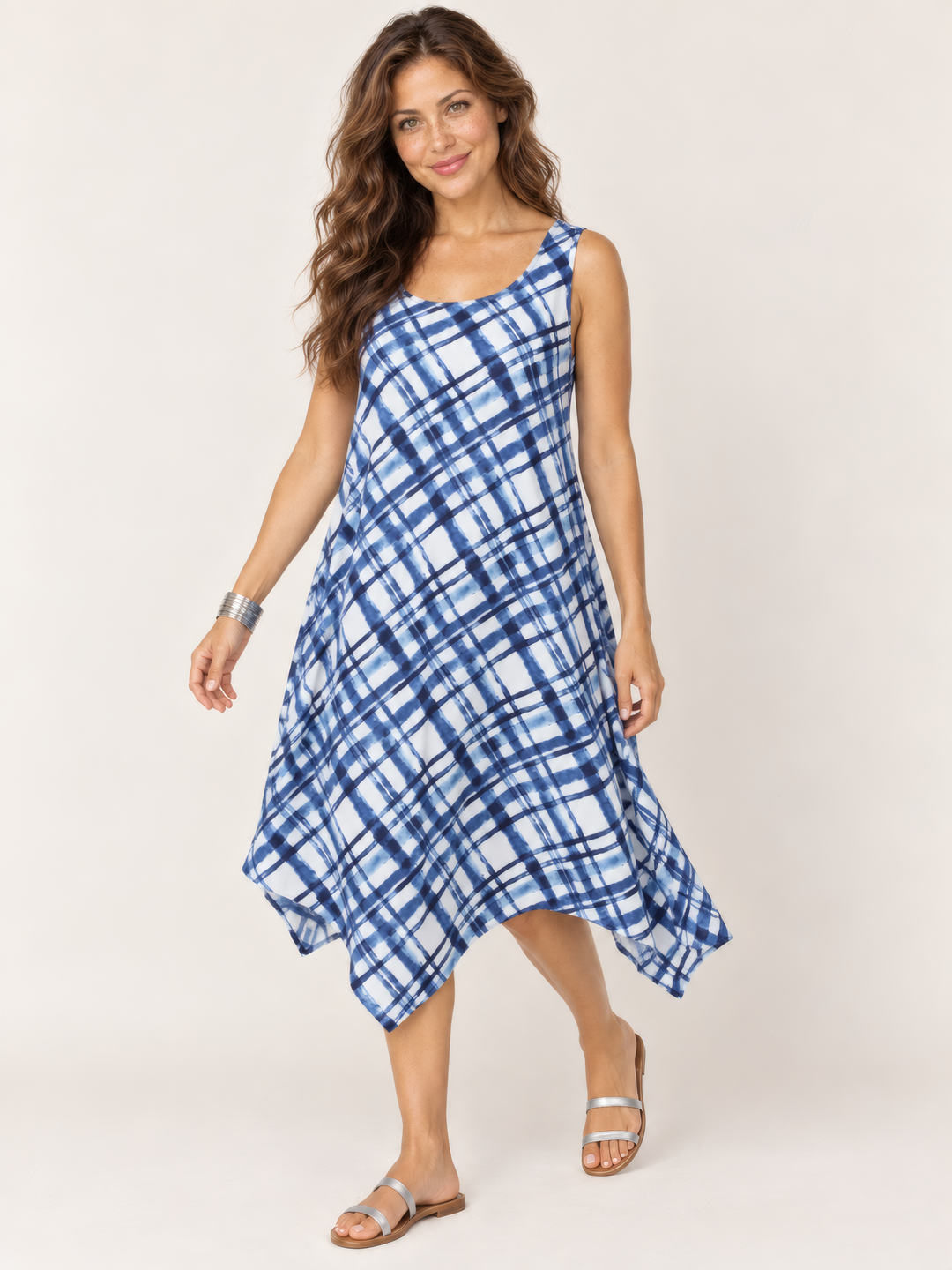 Dress Addict Jamy Dress in Blue Multi, front view on model
