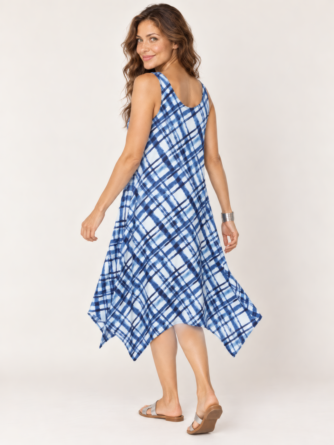 Dress Addict Jamy Dress in Blue Multi, back view on model