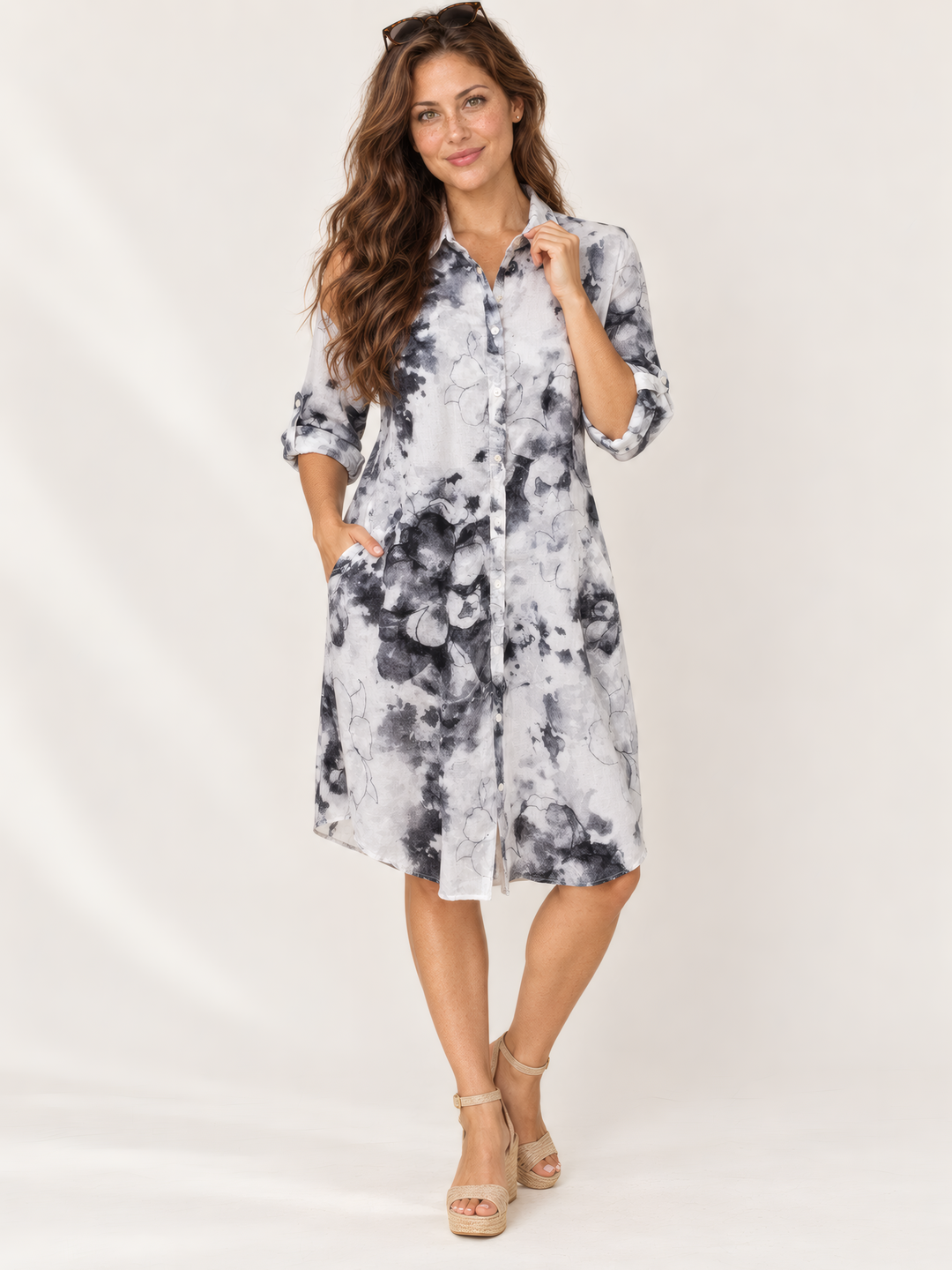 Dress Addict Jiji Dress in Neutrals, front view on model