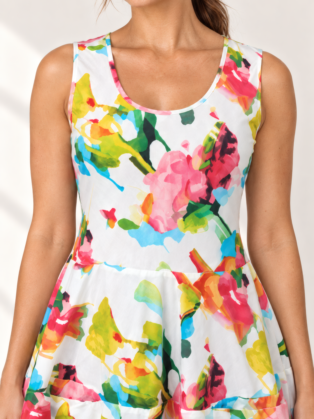 Dress Addict Joy Dress in Watercolors, close up of the fabric and details