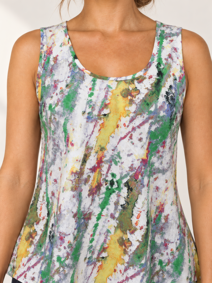 Dress Addict Jus Top in Paint Brush, close up of the fabric and details