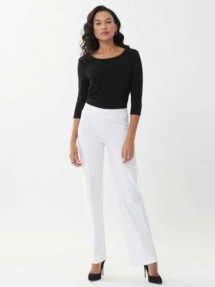 Joseph Ribkoff Classic Three Quarter Sleeve Tee in Black, front view on model