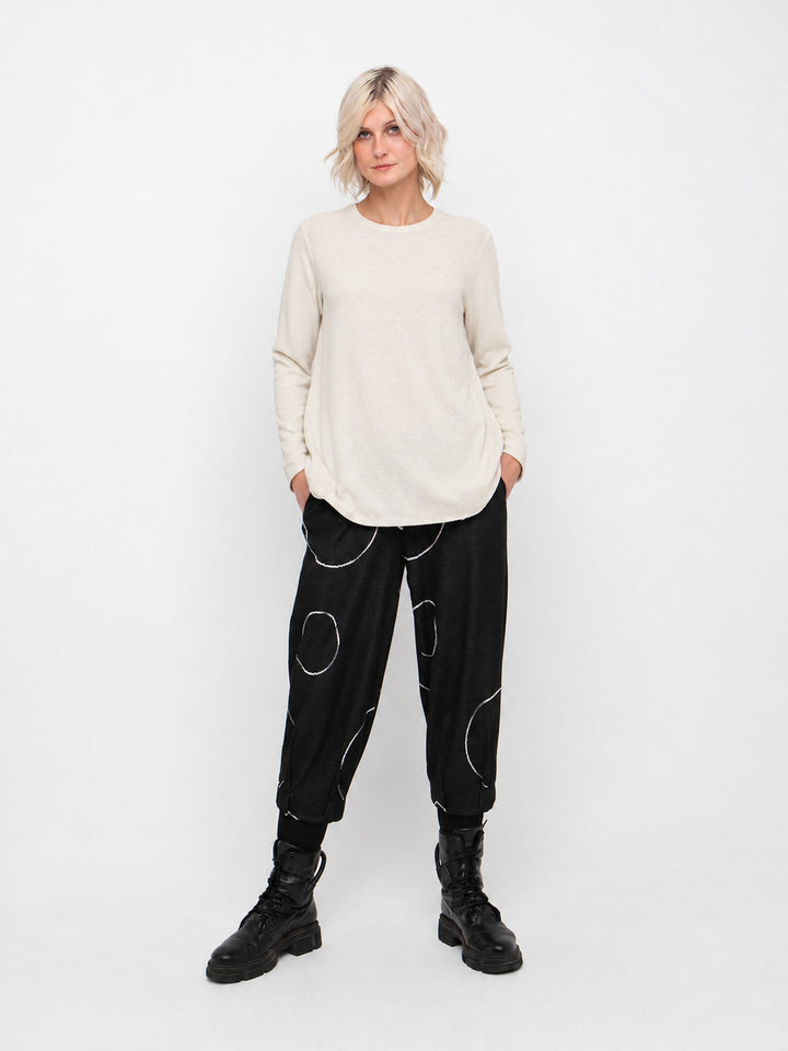 Ozai N Ku Circle Pant in Black, front view on model