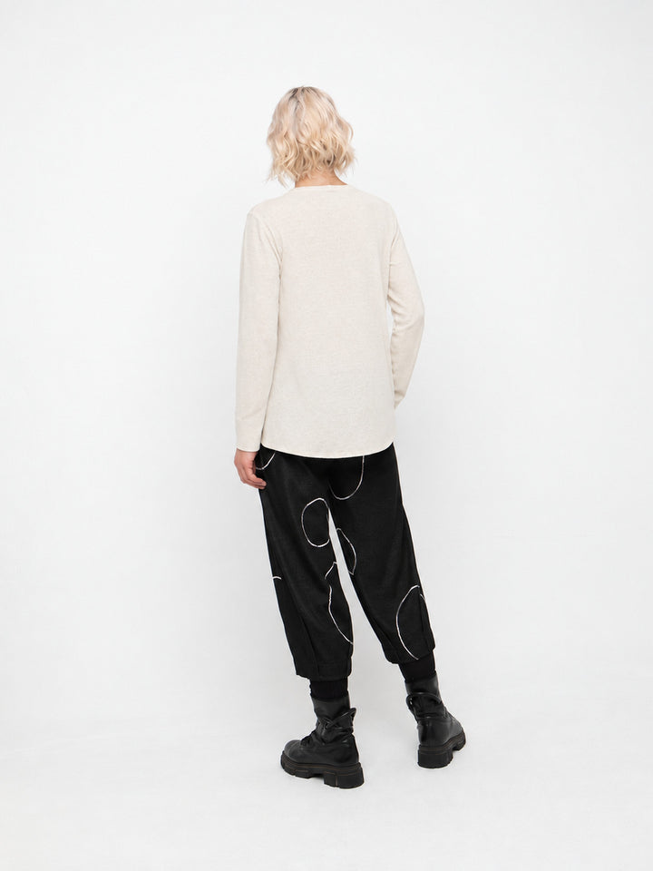 Ozai N Ku Circle Pant in Black, back view on model