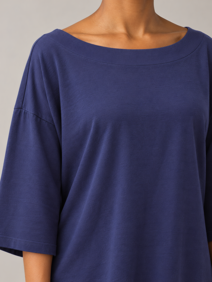 Pacific Cotton Resort Shirt in Stargaze, close up of the fabric and details
