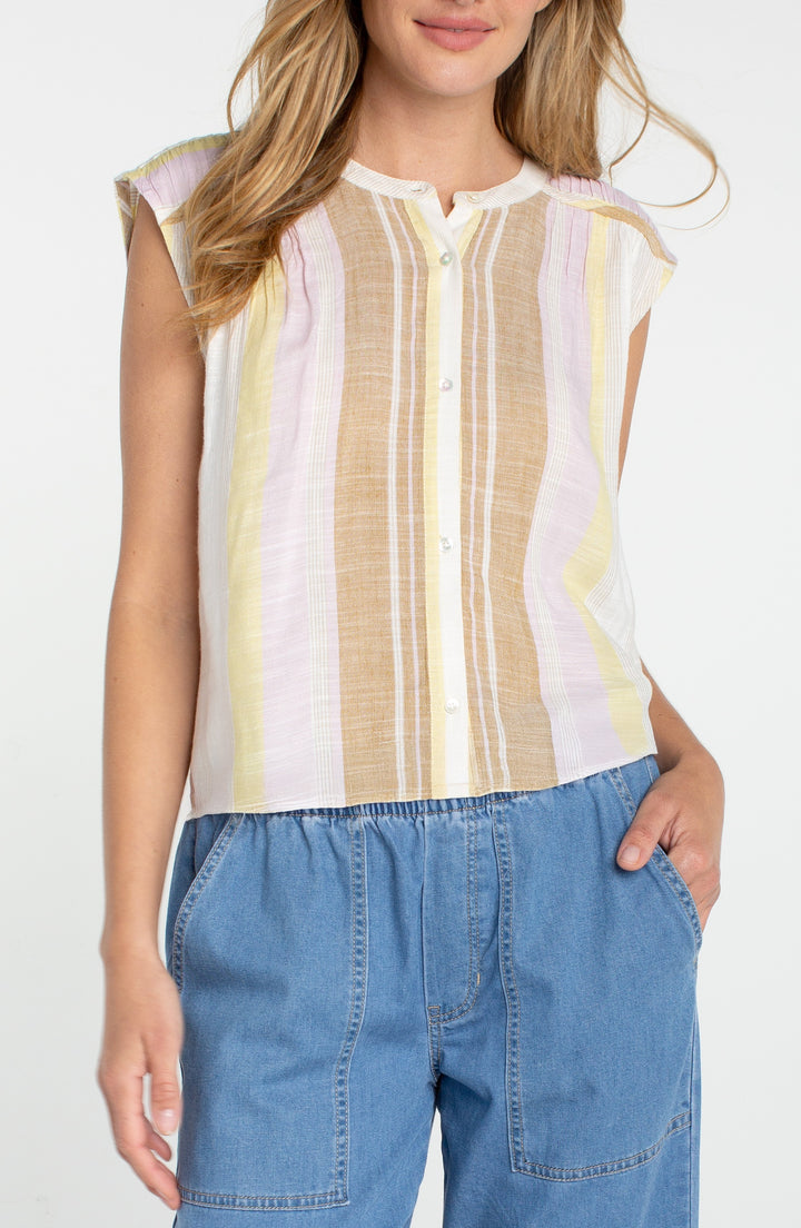Liverpool - Dolman Button Front Woven Blouse