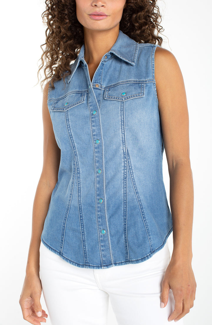 Liverpool Jeans - Sleeveless slim shirt