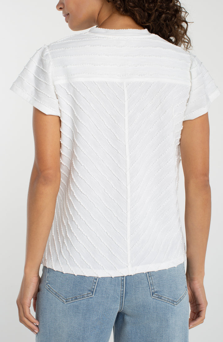Liverpool Jeans - Short Sleeve V-neck Knit Top
