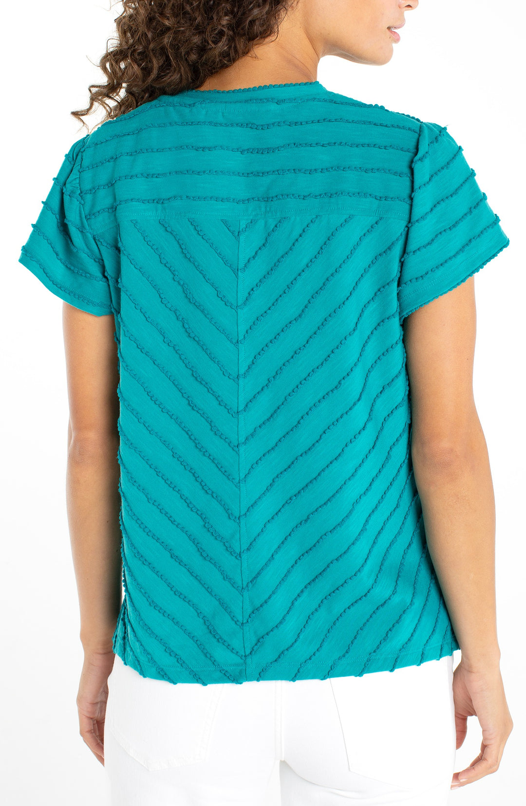Liverpool Jeans - Short Sleeve V-neck Knit Top