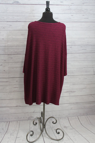 Cut Loose Striped Crimped Fabric - One Size Pullover IN STOCK - Shopboutiquekarma