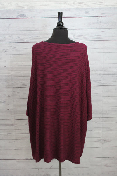 Cut Loose Striped Crimped Fabric - One Size Pullover IN STOCK - Shopboutiquekarma