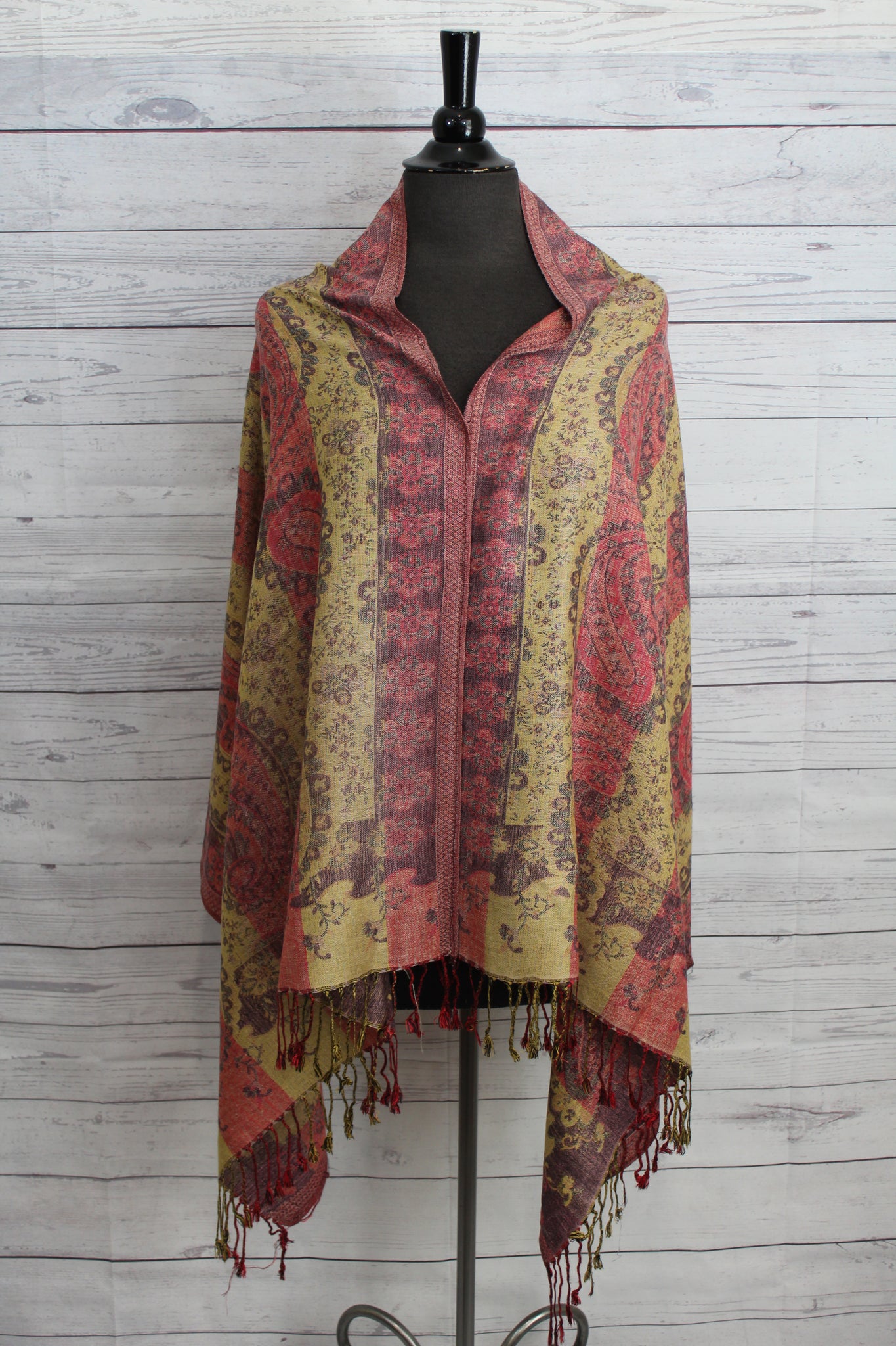 Mauve Large Paisley Pashmina - Shopboutiquekarma