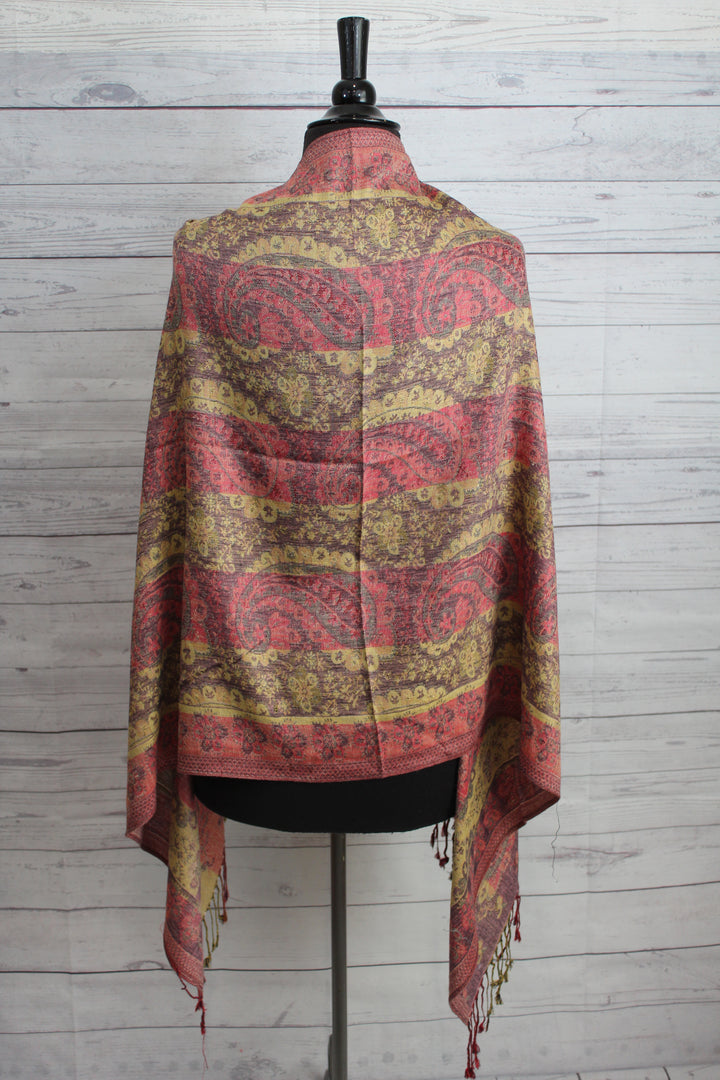 Mauve Large Paisley Pashmina - Shopboutiquekarma