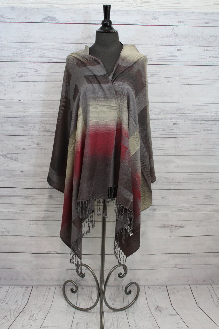 Multi Large Stripe Reversible Pashmina - Shopboutiquekarma