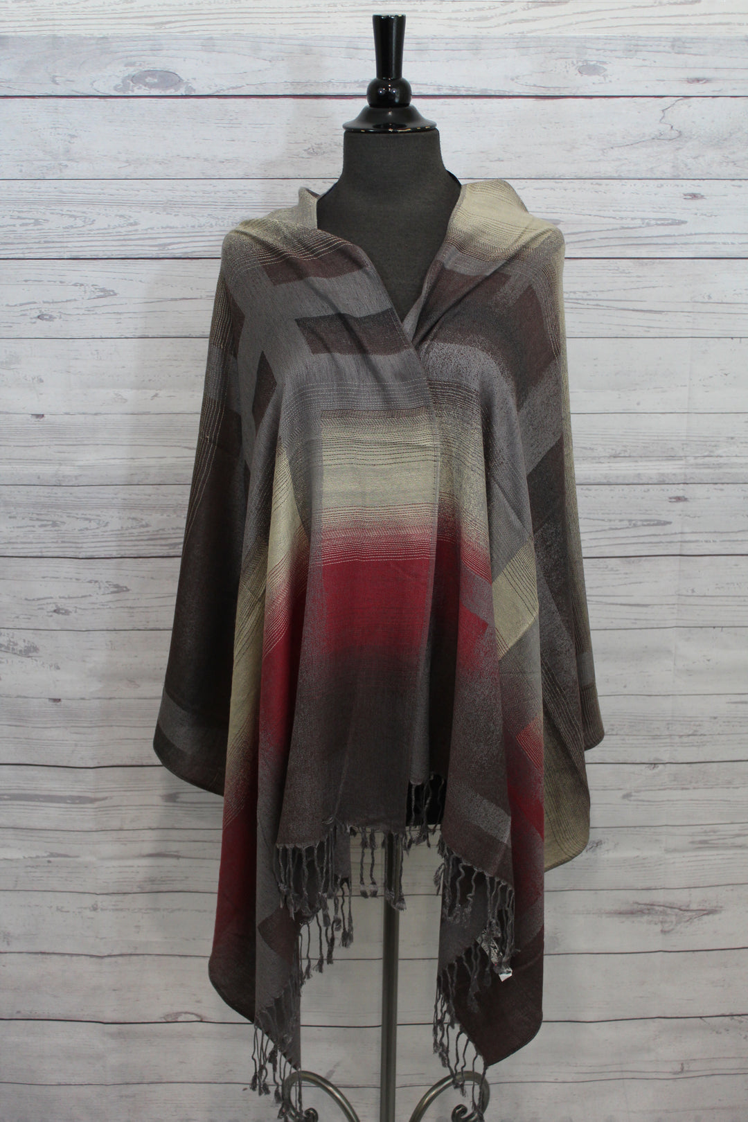 Multi Large Stripe Reversible Pashmina - Shopboutiquekarma