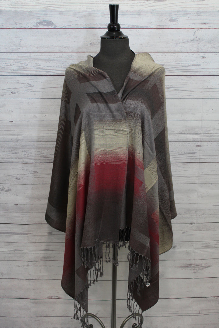 Multi Large Stripe Reversible Pashmina - Shopboutiquekarma