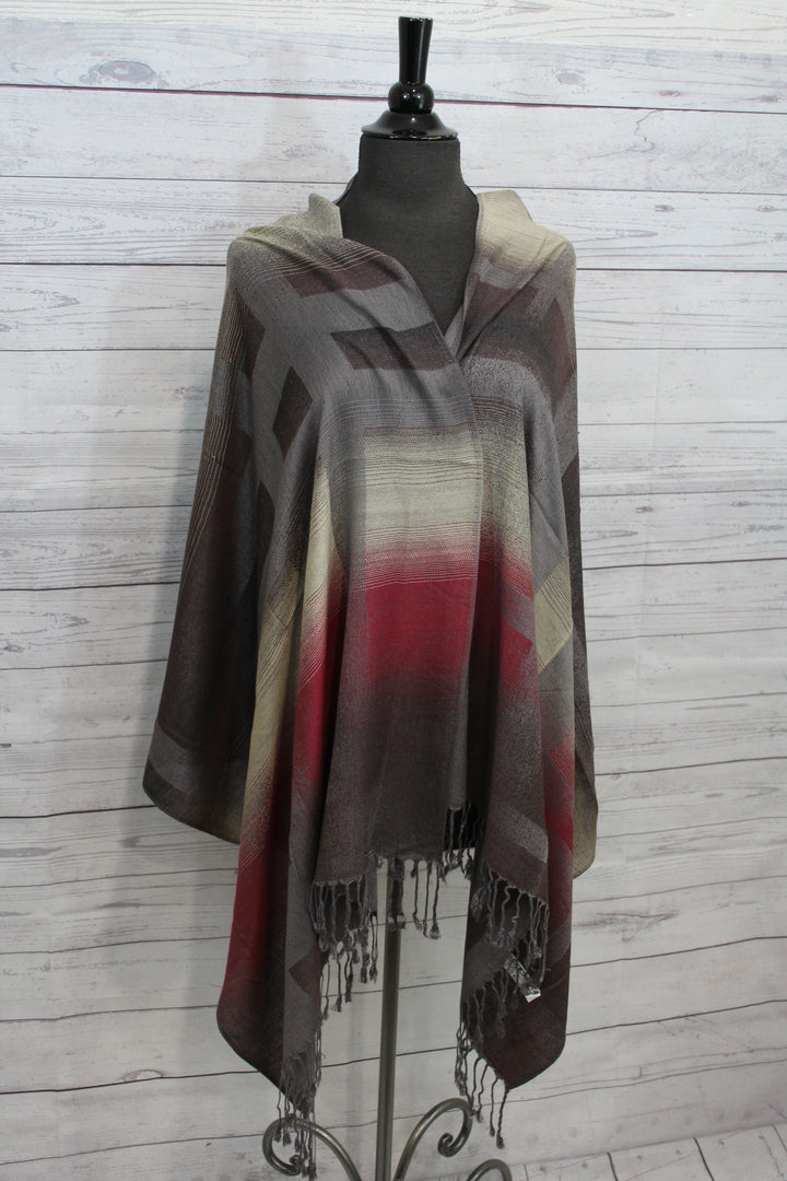 Multi Large Stripe Reversible Pashmina - Shopboutiquekarma